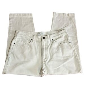 Lucky Brand Relaxed Tapered Cropped Winter White Jeans size 12